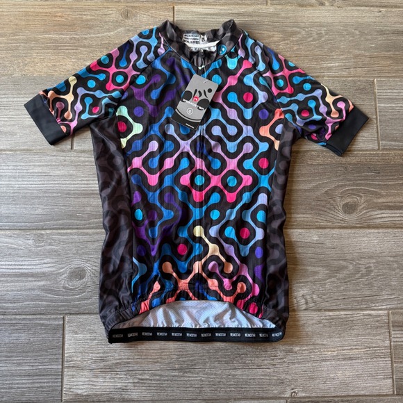 WEIMOSTSR Tops - NWT WEIMOSTSR Cycling Jersey‎ Short Sleeve Colorful Geometric Print Size S
